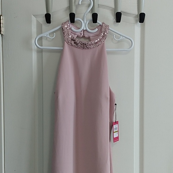 Vince Camuto Embellished Halterneck Evening Party Dress Gown 14 - Picture 4 of 15